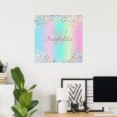 Unicorn Holographic Glitzer Poster (Heimbüro)