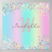 Unicorn Holographic Glitzer Poster (Vorne)