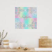Unicorn Holographic Glitzer Poster (Küche)