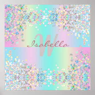 Unicorn Holographic Glitzer Poster