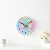 Unicorn Holographic Glitzer Runde Wanduhr (Zuhause)