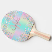 Unicorn Holographic Glitzer Tischtennis Schläger (Seitenansicht)