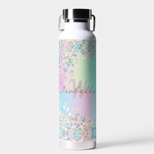 Unicorn Holographic Glitzer Trinkflasche (Vorne)