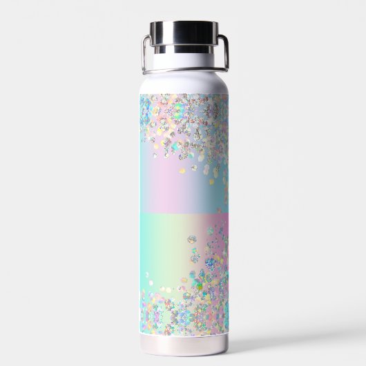 Unicorn Holographic Glitzer Trinkflasche (Rückseite)