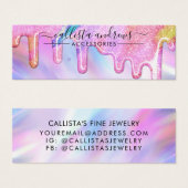 Unicorn Holographic Glitzer Tropfen Earring Displa (Vorne & Hinten)