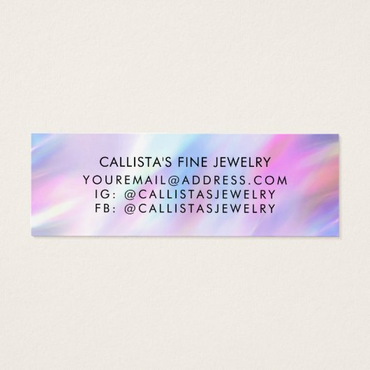 Unicorn Holographic Glitzer Tropfen Earring Displa (Rückseite)