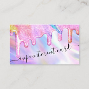Unicorn Holographic Glitzer Tropfen Ernennung Visitenkarte