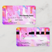 Unicorn Holographic Glitzer Tropfen Gift Credit Visitenkarte (Vorne/Hinten)
