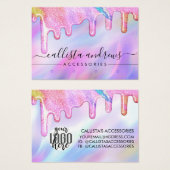 Unicorn Holographic Glitzer Tropfen Low Earring Lo (Vorne & Hinten)