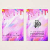 Unicorn Holographic Glitzer Tropfens Logo-Verleihu (Vorne & Hinten)