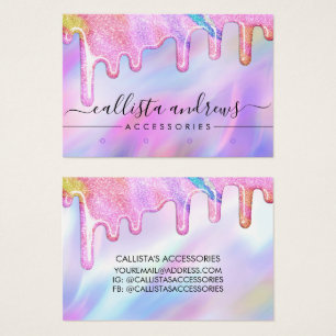 Unicorn Holographic Glitzer Tropfens Low Earring