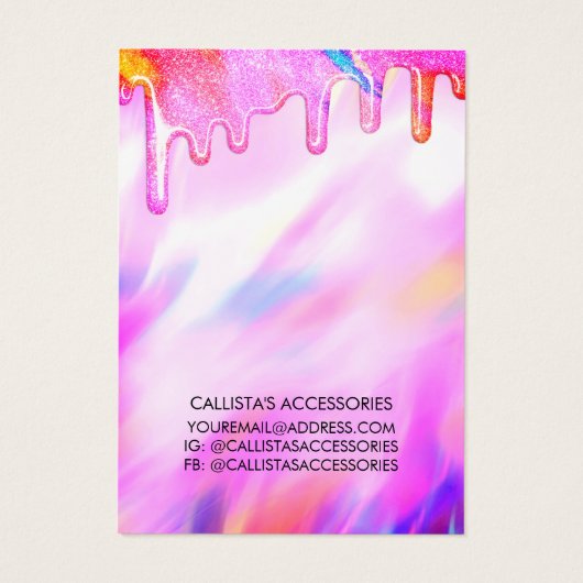 Unicorn Holographic Glitzer Tropfens - Nekklace Di (Rückseite)