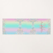 Unicorn Holographic Glitzer Yogamatte (Vorderseite (Horizontal))