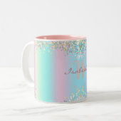 Unicorn Holographic Glitzer Zweifarbige Tasse (Vorderseite Links)