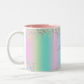 Unicorn Holographic Glitzer Zweifarbige Tasse (Links)