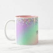 Unicorn Holographic Glitzer Zweifarbige Tasse (Links)