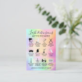 Unicorn Holographic Lash Extensions Aftercare Icon Visitenkarte (Stehend Vorderseite)