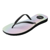 Unicorn Holographic Rainbow Custom Business Logo Badesandalen (Schrägansicht)