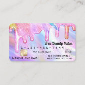 Unicorn Holographic Thick Glitzer Tropfen Credit Visitenkarte (Vorderseite)
