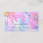 Unicorn Holographic Thick Glitzer Tropfen Makeup Visitenkarte (Rückseite)