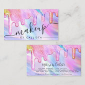 Unicorn Holographic Thick Glitzer Tropfen Makeup Visitenkarte (Vorne/Hinten)