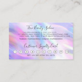 Unicorn Holographic Thick Glitzer Tropfens Loyalit Treuekarte (Rückseite)