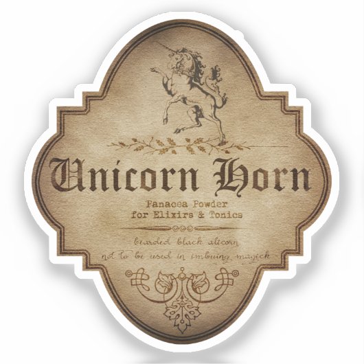 Unicorn Horn Apothecary DC Aufkleber (Vorderseite)