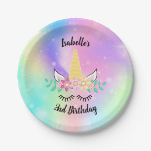 Unicorn Horn Party Personalisierte Teller