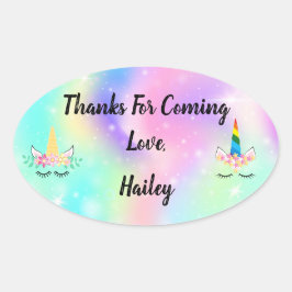 Unicorn Horn Party Vielen Dank Sticker