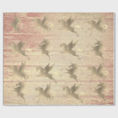 Unicorn Horse Gold Prinzessin Blush Rose Holz Geschenkpapier (Flach)