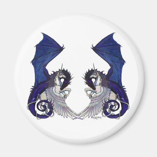 Unicorn Horse Pony Fantasy Dragon Wedding Liebhabe Magnet (Vorne)