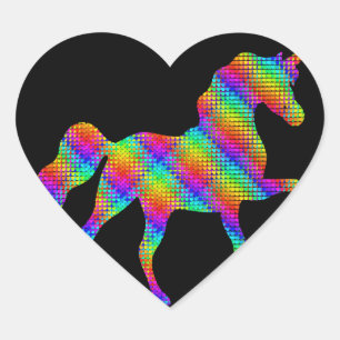 Unicorn Horse Rainbow Gift Heart Einhorn Herz-Aufkleber