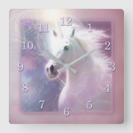 Unicorn Horse SHAFIRE Quadratische Wanduhr