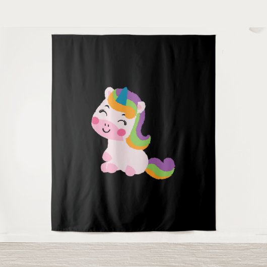 Unicorn Horse Wandteppich (Vorderseite)