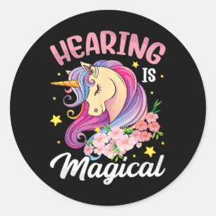 Unicorn Hörverlust Tod Cochlear Implant Awarene Runder Aufkleber