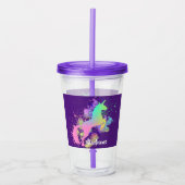 Unicorn Hübsch Fantasy Rainbow Personalisiert Acry Acryltrinkbecher (Vorderseite)
