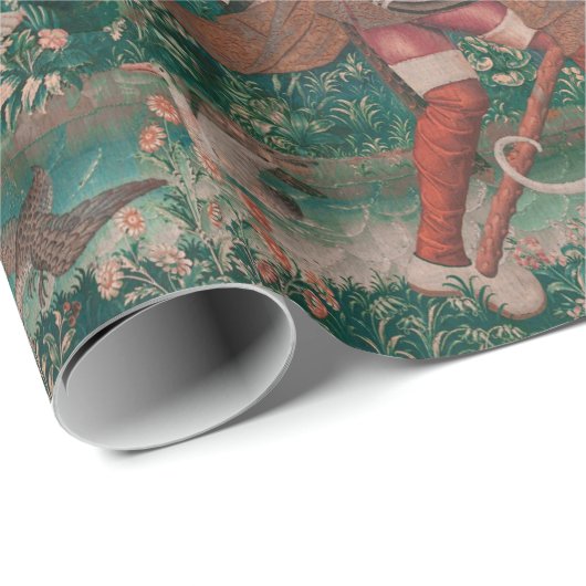 Unicorn Hunt Mittelalterliche Kunst - Einhorn vert Geschenkpapier (Rolleneckpunkt)