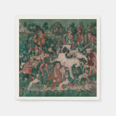 Unicorn Hunt Mittelalterliche Kunst - Einhorn vert Serviette (Vorderseite)