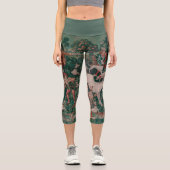Unicorn Hunt Mittelalterliche Kunst, Einhorn verte Capri Leggings (Vorderseite)
