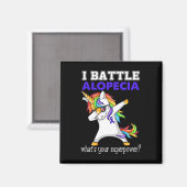 Unicorn I Battle Alopezie Bewusstsein Magnet (Vorderseite/Rückseite)