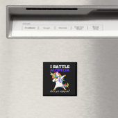 Unicorn I Battle Alopezie Bewusstsein Magnet (In Situ (Geschirrspüler))