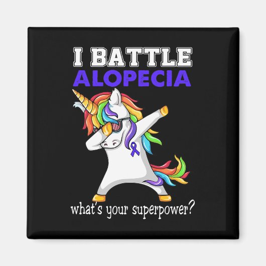 Unicorn I Battle Alopezie Bewusstsein Magnet (Vorne)