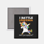 Unicorn I Battle Leukemia Awareness Magnet (Vorderseite/Rückseite)