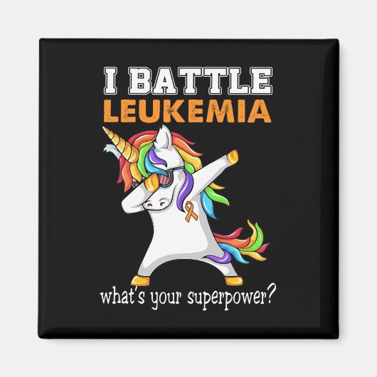 Unicorn I Battle Leukemia Awareness Magnet (Vorne)
