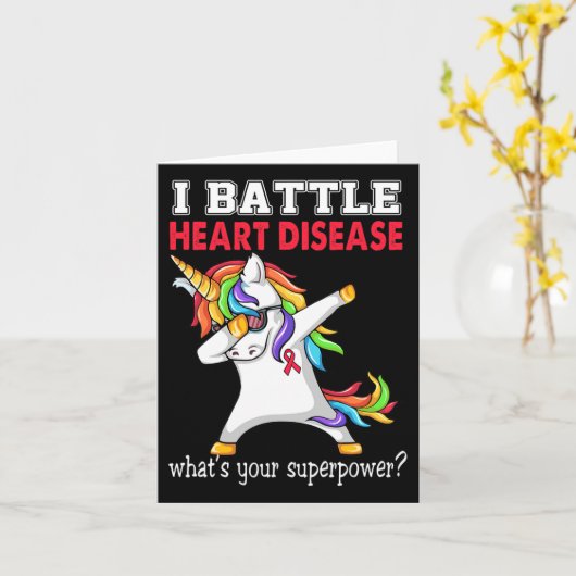 Unicorn I Byttle Herzerkrankung Bewusstsein Karte (Gelbe Blume)