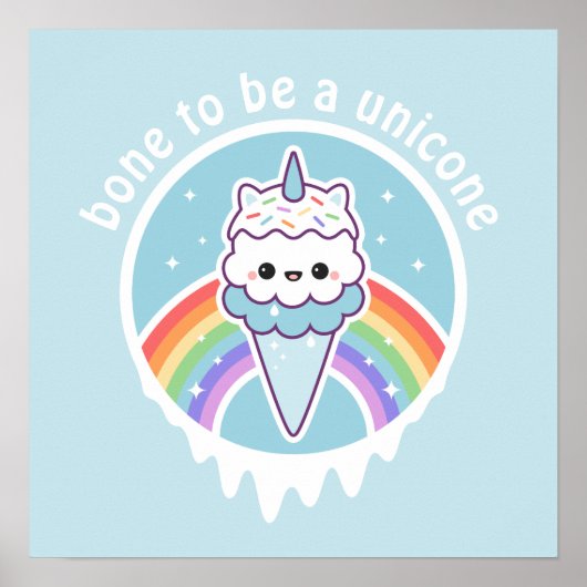 Unicorn Ice Cream Cone Poster (Vorne)