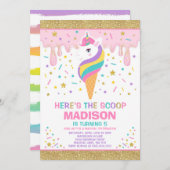 Unicorn Ice Creme Einladung Magic Ice Cream Party (Vorne/Hinten)