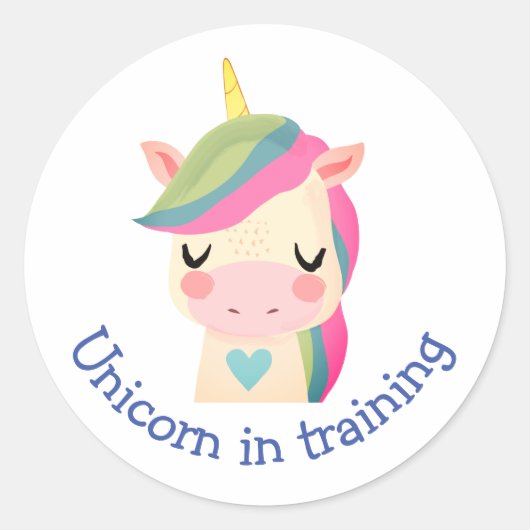Unicorn im Angebot für Spaß am Training Runder Aufkleber (Vorderseite)