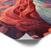 Unicorn in Blossom Garden Poster (Ecke)