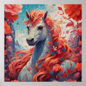 Unicorn in Blossom Garden Poster (Vorne)